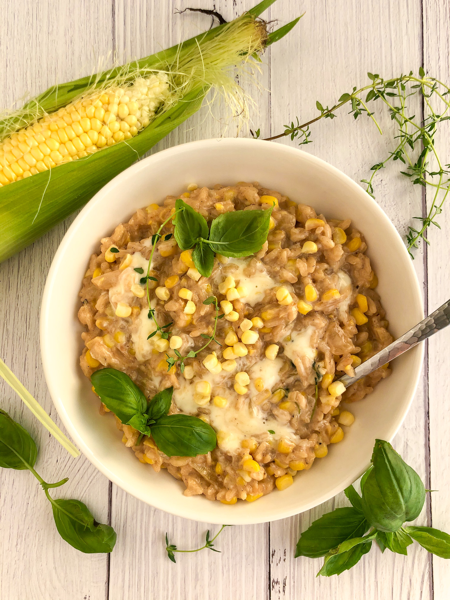 Sweet Corn Risotto with Thyme and Mascarpone - For The Perfect Bite