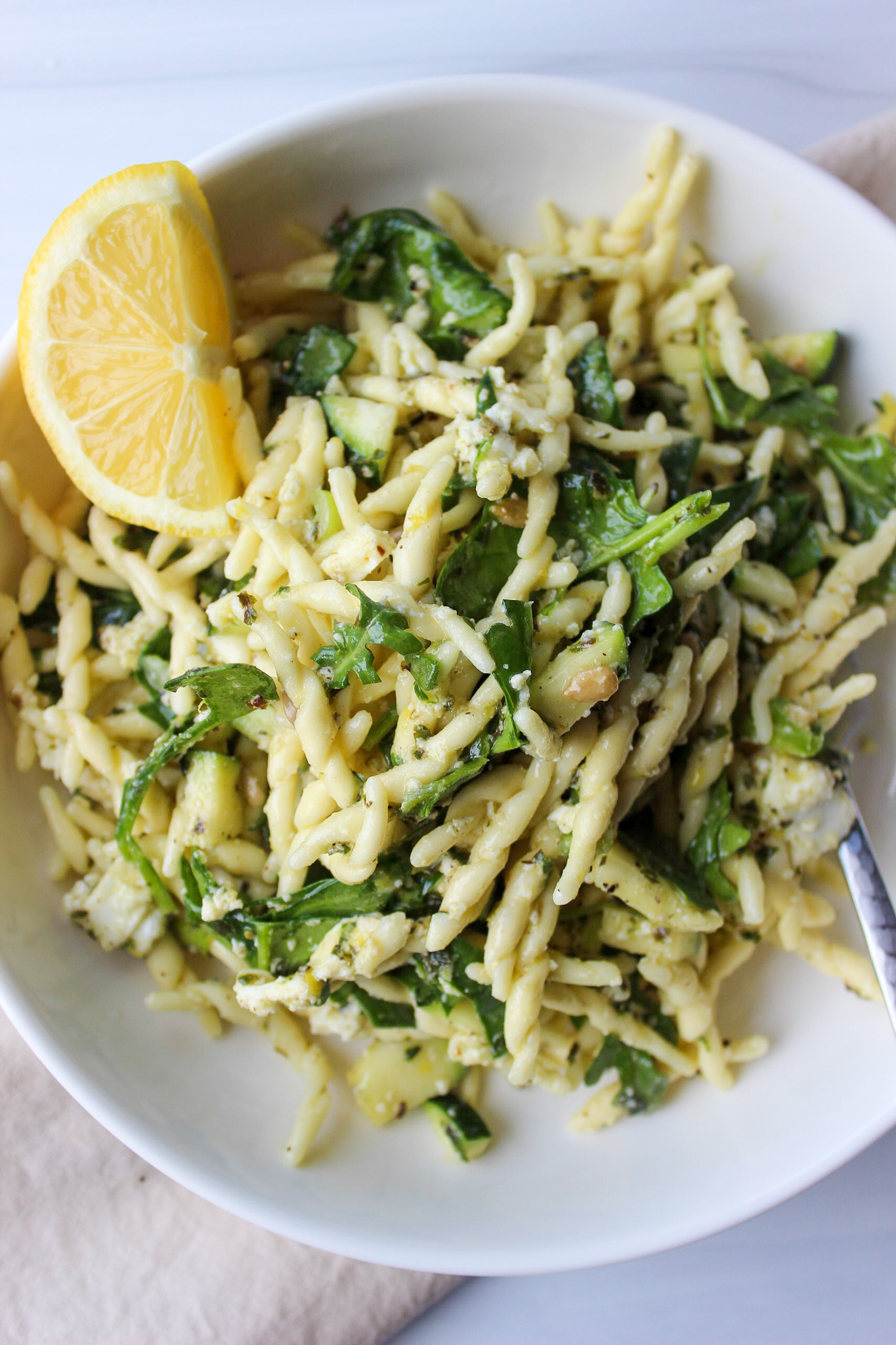 Lemon Basil Zucchini Pasta Salad